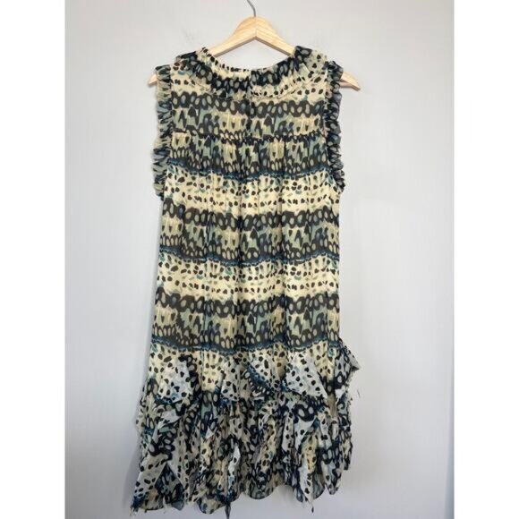 NWT Ulla Johnson Miri Abstract-Print Shift Silk Mini Dress Mariposa Size: 8 - Picture 7 of 8